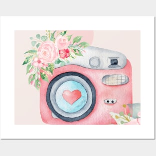 Pink Vintage Camera Posters and Art